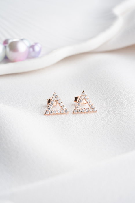 Heliophilia Silver Pendientes de Plata de Ley 925 Oro Rosa y Blanco